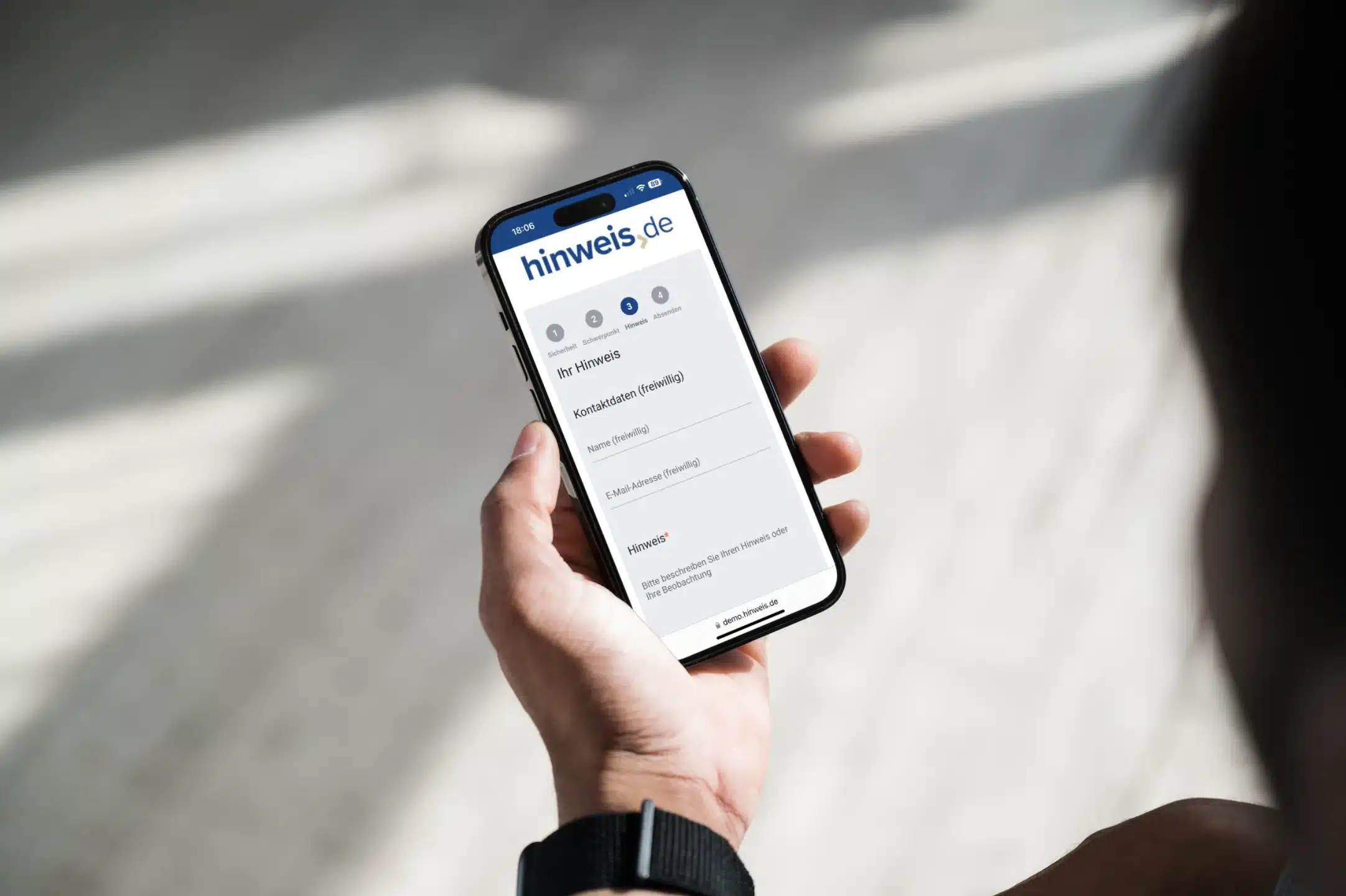 hinweis.de auf Smartphone